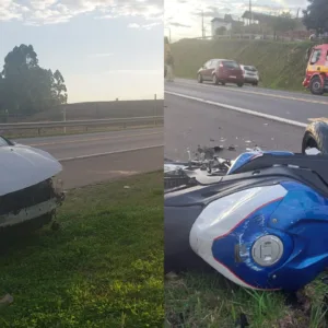 Colisão entre carro e moto deixa dois feridos na BR-282