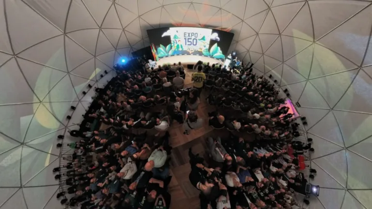 Domo da Expo 150 impressiona com projeção em 360° e comemora os 150 anos de Jaraguá do Sul