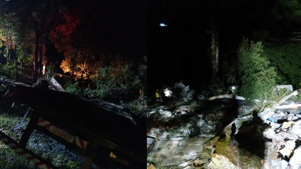 Homem morre após carreta sair de pista e cair em ribanceira em SC