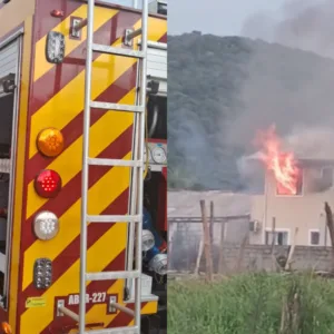 Incêndio em residência mobiliza bombeiros em Palhoça
