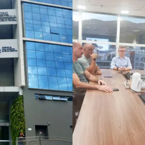 Representantes da Prefeitura de Barra Velha e do IMA se reuniram em Florianópolis para discutir a integração do Programa Rede Fina à plataforma O Guardião, voltada ao monitoramento de crimes ambientais | Foto: Divulgação Prefeitura de Barra Velha 