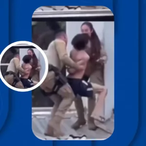 Policiais despencam de telhado ao conter jovem em surto em SC