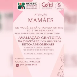 Udesc oferece avaliação gratuita de diástase para gestantes em Florianópolis