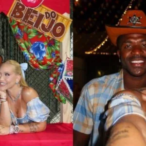 Vini Jr exibe novo visual ao lado de Virginia em festa junina