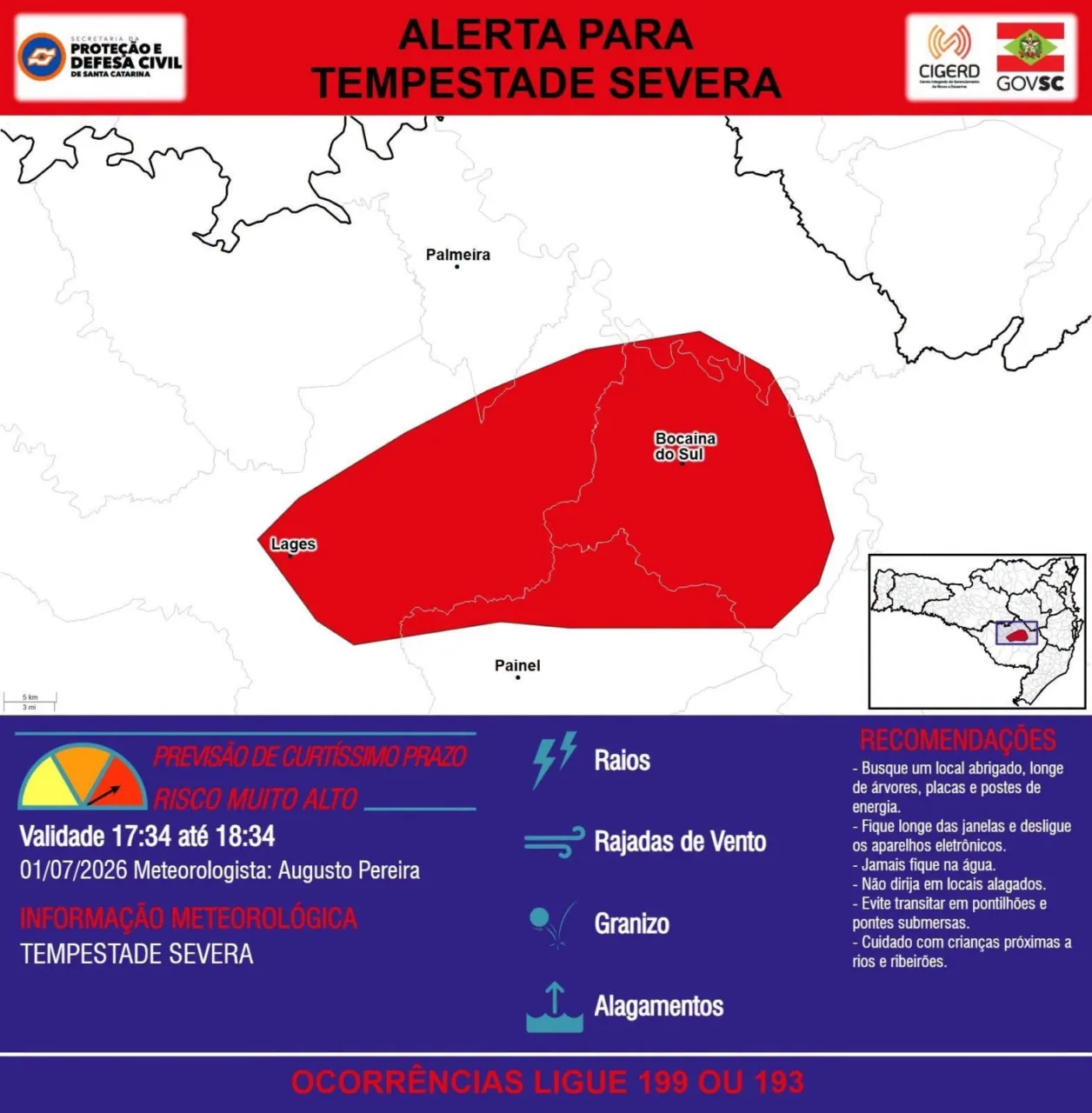 Chuvas na Serra Catarinense causam estragos na região