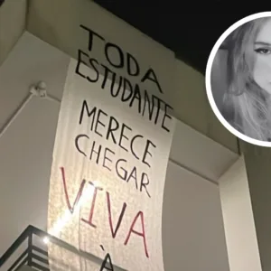 Estudantes realizam ato em memória à jovem morta pelo namorado em SC | Foto: Reprodução/Redes Sociais 
