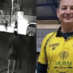 Câmeras de segurança registraram o momento em que o empresário Claudemir Hames, de 47 anos, foi morto a facadas  | Foto: Reprodução/Redes Sociais
