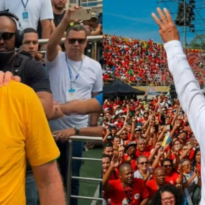 Flávio Bolsonaro e Lula participaram de atos de campanha neste domingo (16)