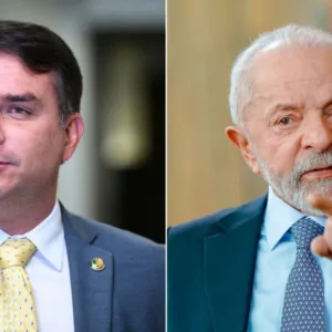 Às vésperas de visitarem SC, Flávio Bolsonaro aparece na frente de Lula pela segunda vez nas pesquisas | Foto: reprodução/Redes Sociais 
