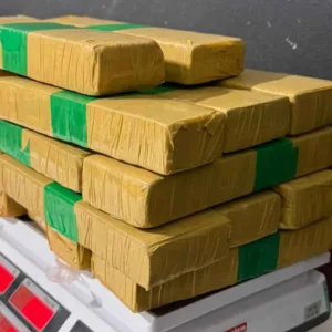 Mochila com mais de 10 kg de maconha é apreendida em estacionamento de comércio em SC | Foto: PMSC/Divulgação