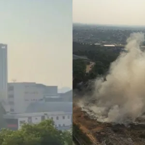 Manaus amanhece encoberta por fumaça após incêndio; qualidade do ar é classificada como péssima