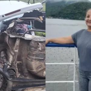 Rosilda Maria Antunes de Lima, de 50 anos, e uma menina de seis anos, da mesma família, morreram após colisão entre dois carros na Serra Dona Francisca | Foto: Reprodução | PMRv | Redes Sociais
