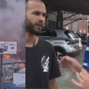 Incêndio de grandes proporções atinge estabelecimento em São José | Foto 1: Maclean/Cedido | Homem salva crianças de incêndio | Foto 2: Reprodução