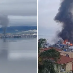 Imagens mostram a dimensão do incêndio. Crédito: Ari Alenkar, SCC SBT/Reprodução
